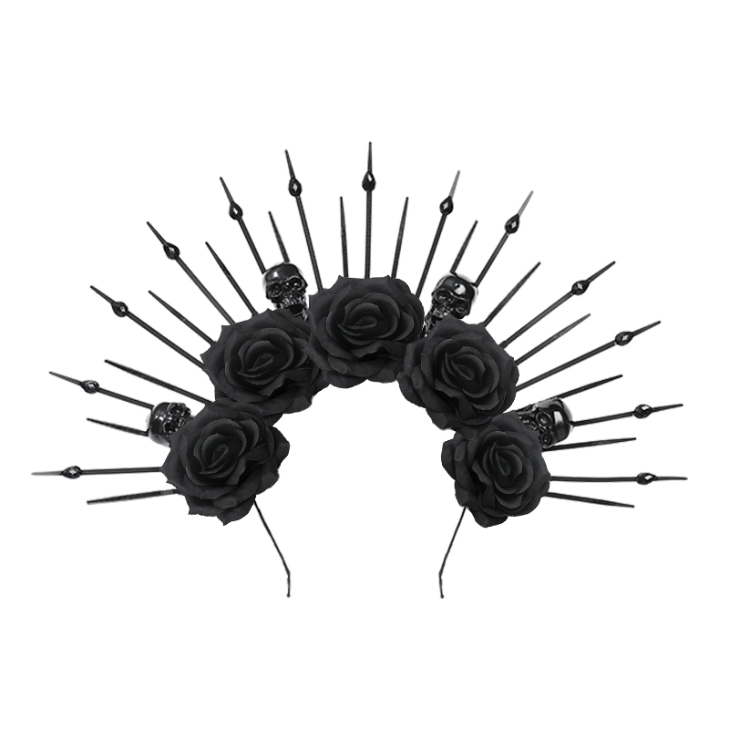 New cross-border Halloween skull tie headband costume accessories, Gothic Queen hair accessories, party cosplay