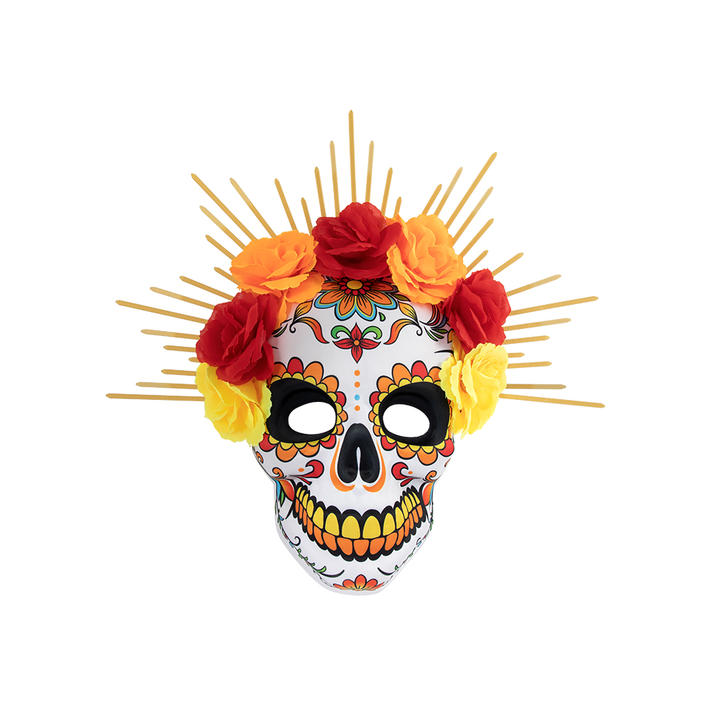 Mexican Day of the Dead flower tie mask EVA skull mask party Masquerade ball costume festival props
