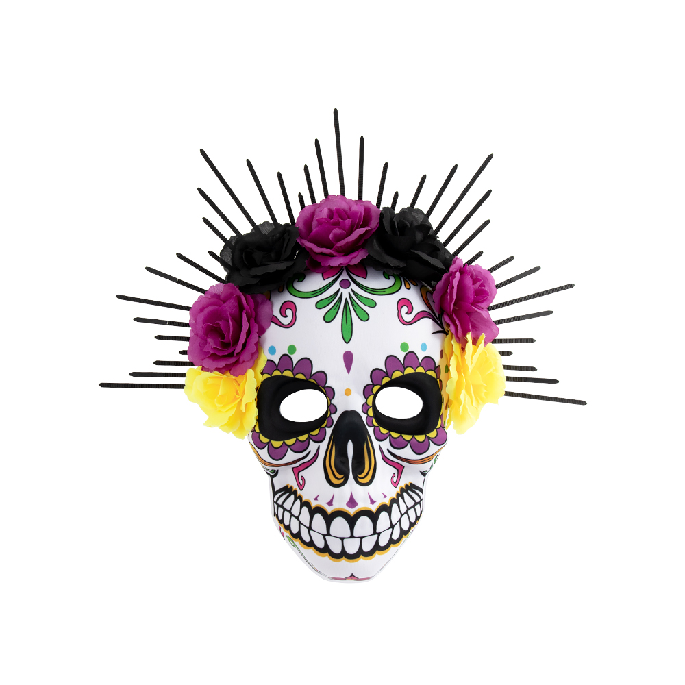 Mexican Day of the Dead flower tie mask EVA skull mask party Masquerade ball costume festival props