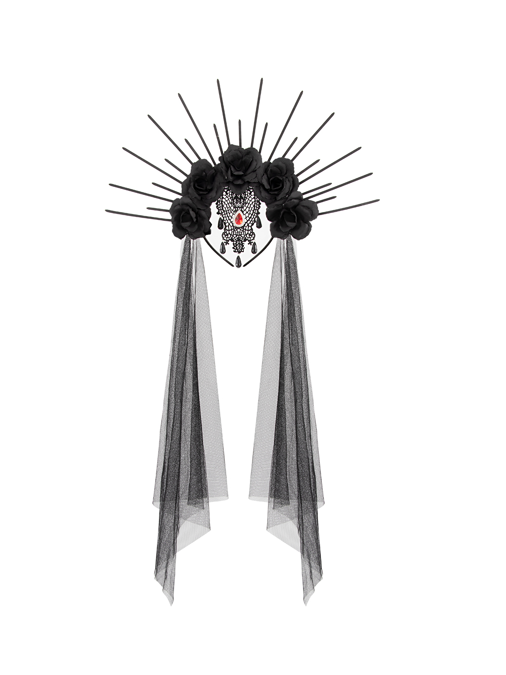 Upgrade the one-piece molded cable tie, European and American Halloween retro Gothic queen cable tie and headband dressing props