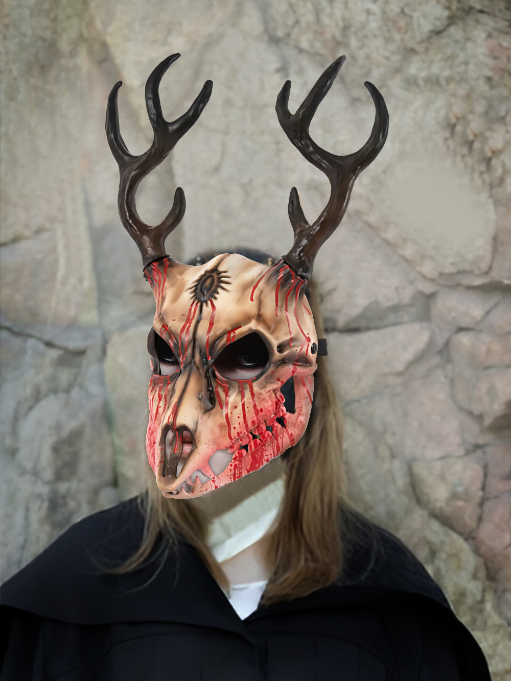 New RP Sheep bone antler mask detachable alien character props Halloween cosplay accessories cross-border wholesale