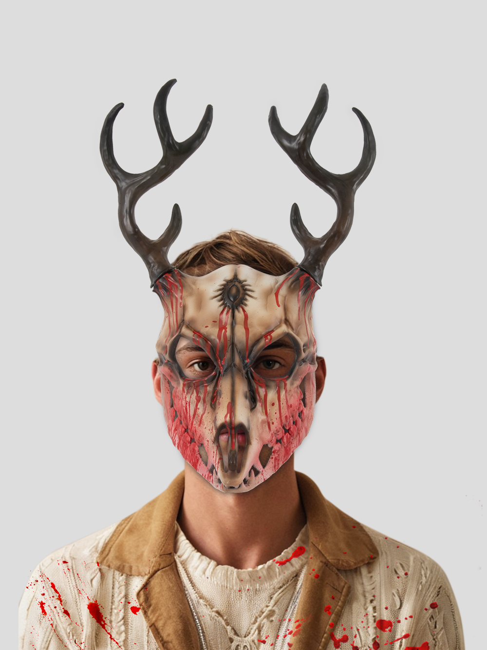 New RP Sheep bone antler mask detachable alien character props Halloween cosplay accessories cross-border wholesale