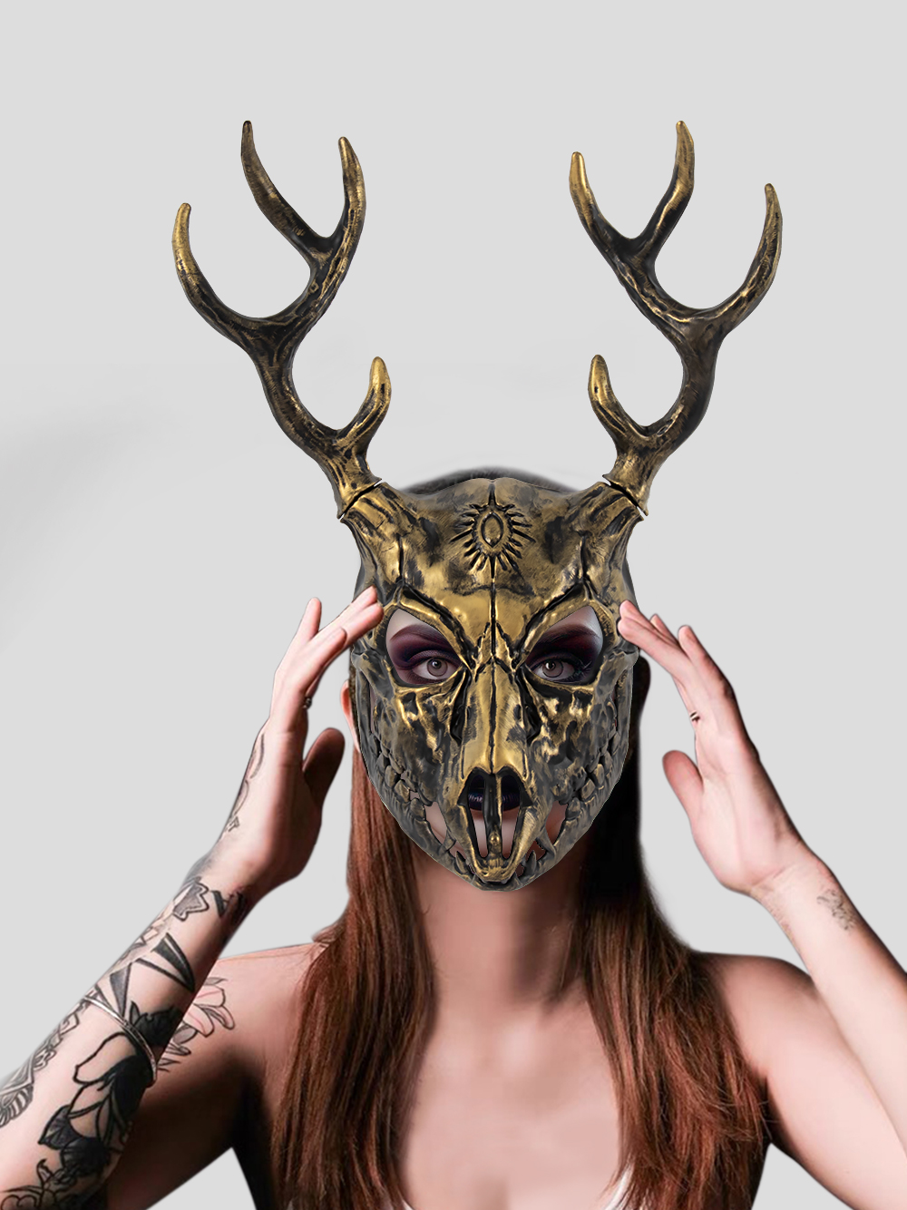 New RP Sheep bone antler mask detachable alien character props Halloween cosplay accessories cross-border wholesale