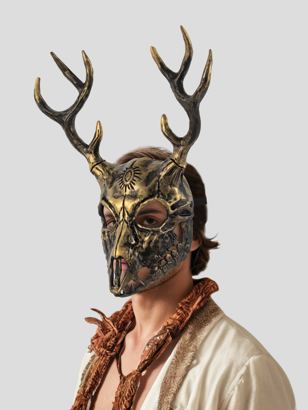New RP Sheep bone antler mask detachable alien character props Halloween cosplay accessories cross-border wholesale
