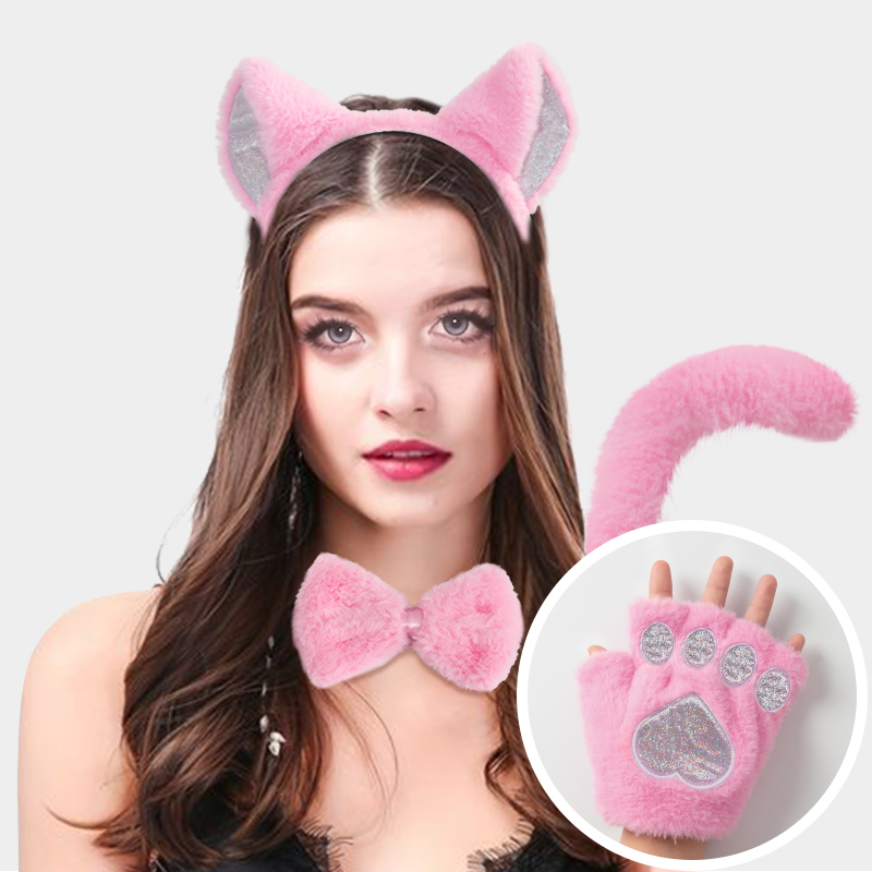 New Japanese-style handmade cat set accessories cosplay comic exhibition cat girl cat paw gloves cat ear headbands