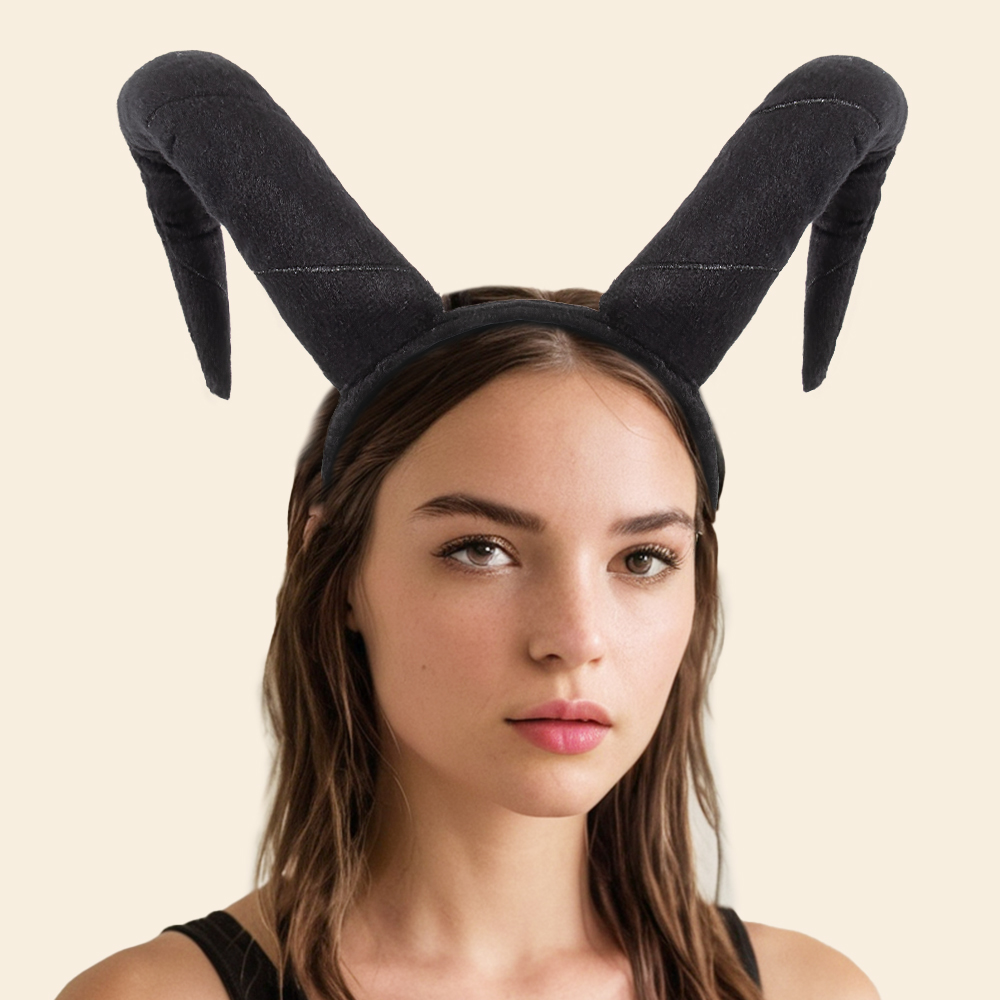 Halloween cotton horn foldable headband headwear, party dance, performance costume, festival cosplay props