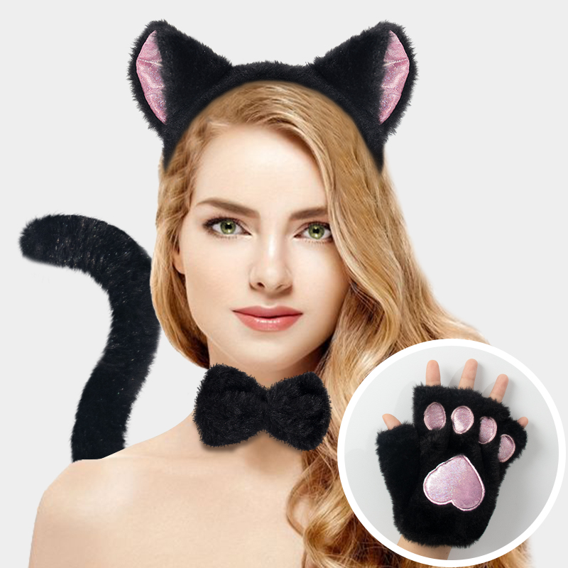New Japanese-style handmade cat set accessories cosplay comic exhibition cat girl cat paw gloves cat ear headbands