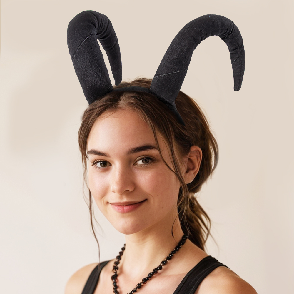 Halloween cotton horn foldable headband headwear, party dance, performance costume, festival cosplay props