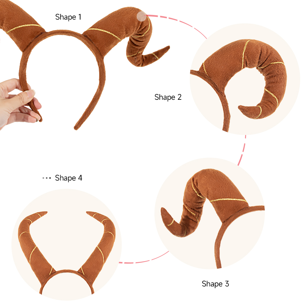 Halloween cotton horn foldable headband headwear, party dance, performance costume, festival cosplay props