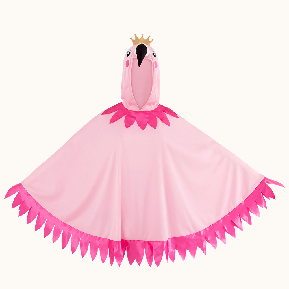 Valentine's Day Carnival Flamingo performance costume, cape, cartoon print, hooded cosplay, a hit from Europe and America