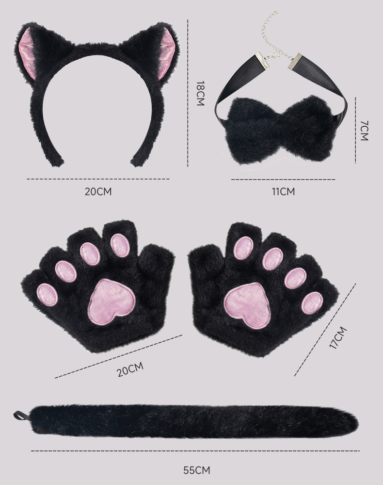 New Japanese-style handmade cat set accessories cosplay comic exhibition cat girl cat paw gloves cat ear headbands