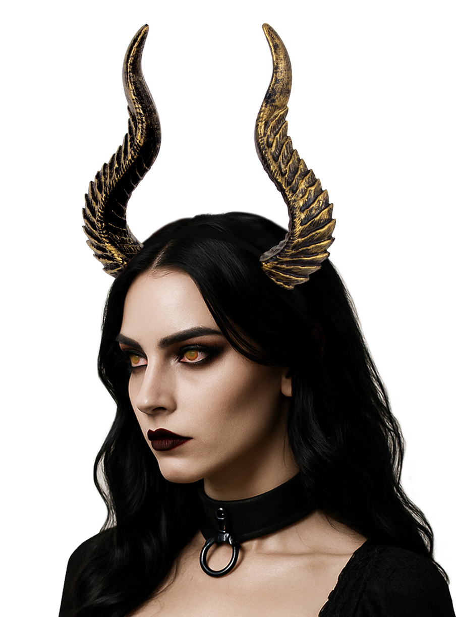 DIY assembly of Devil horn hair bands and cos hair accessory props for Halloween festival costumes, allowing for various looks
