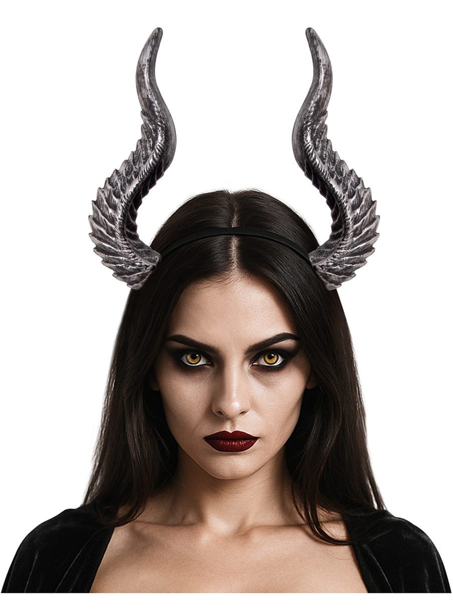 DIY assembly of Devil horn hair bands and cos hair accessory props for Halloween festival costumes, allowing for various looks