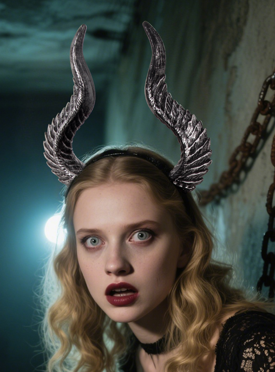 DIY assembly of Devil horn hair bands and cos hair accessory props for Halloween festival costumes, allowing for various looks