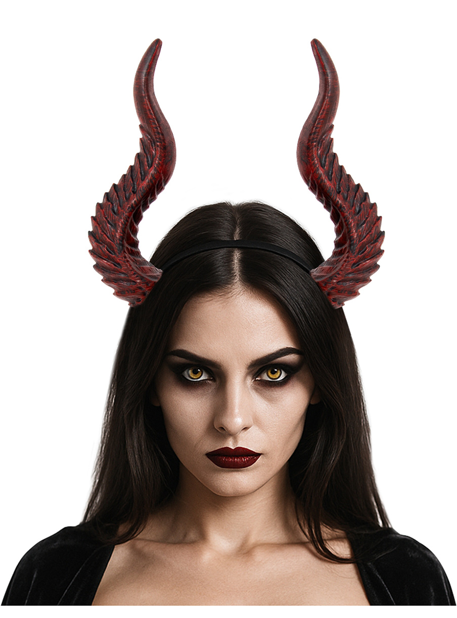 DIY assembly of Devil horn hair bands and cos hair accessory props for Halloween festival costumes, allowing for various looks