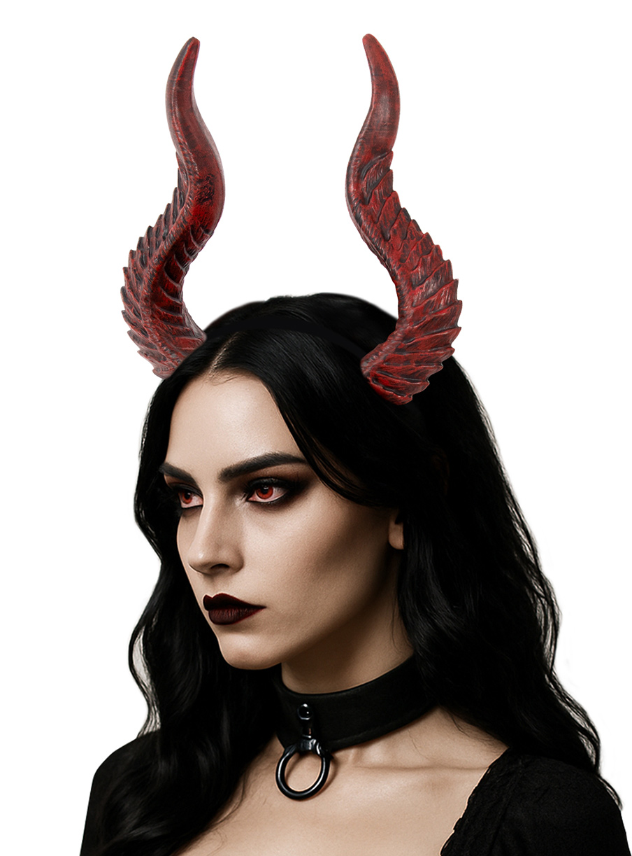 DIY assembly of Devil horn hair bands and cos hair accessory props for Halloween festival costumes, allowing for various looks