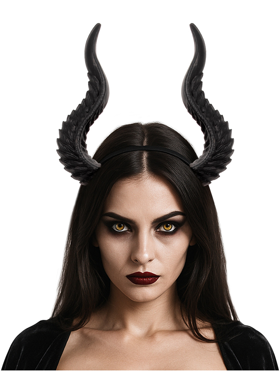 DIY assembly of Devil horn hair bands and cos hair accessory props for Halloween festival costumes, allowing for various looks