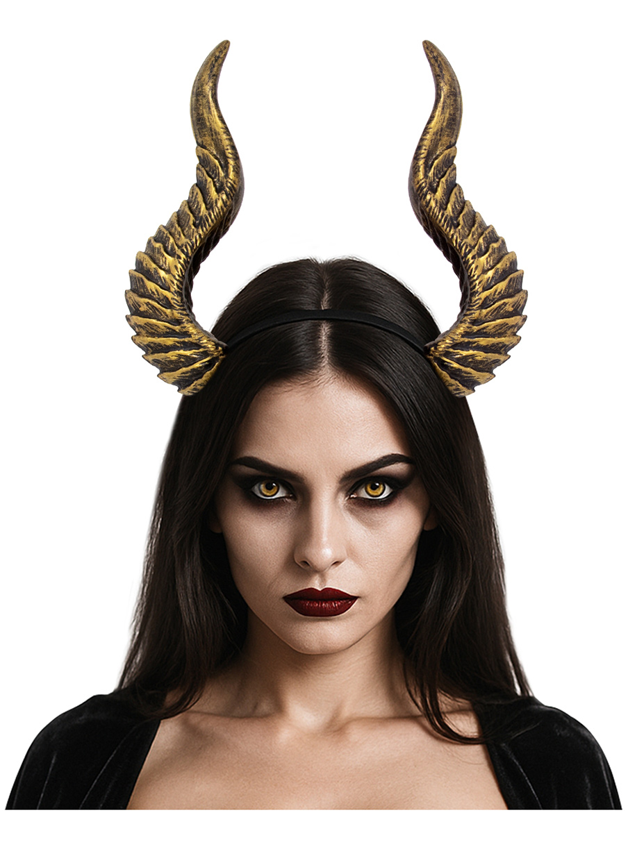 DIY assembly of Devil horn hair bands and cos hair accessory props for Halloween festival costumes, allowing for various looks