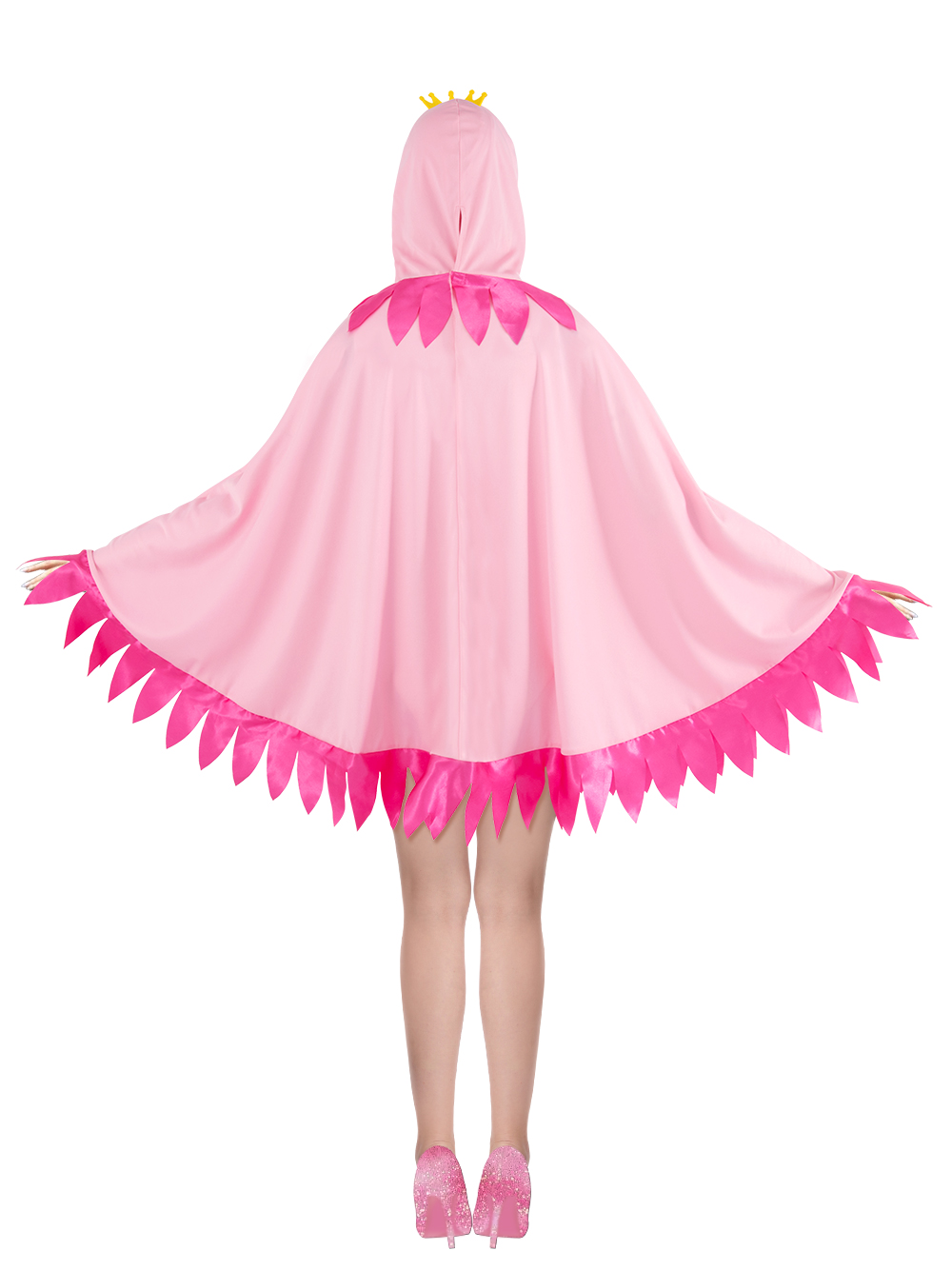 Valentine's Day Carnival Flamingo performance costume, cape, cartoon print, hooded cosplay, a hit from Europe and America