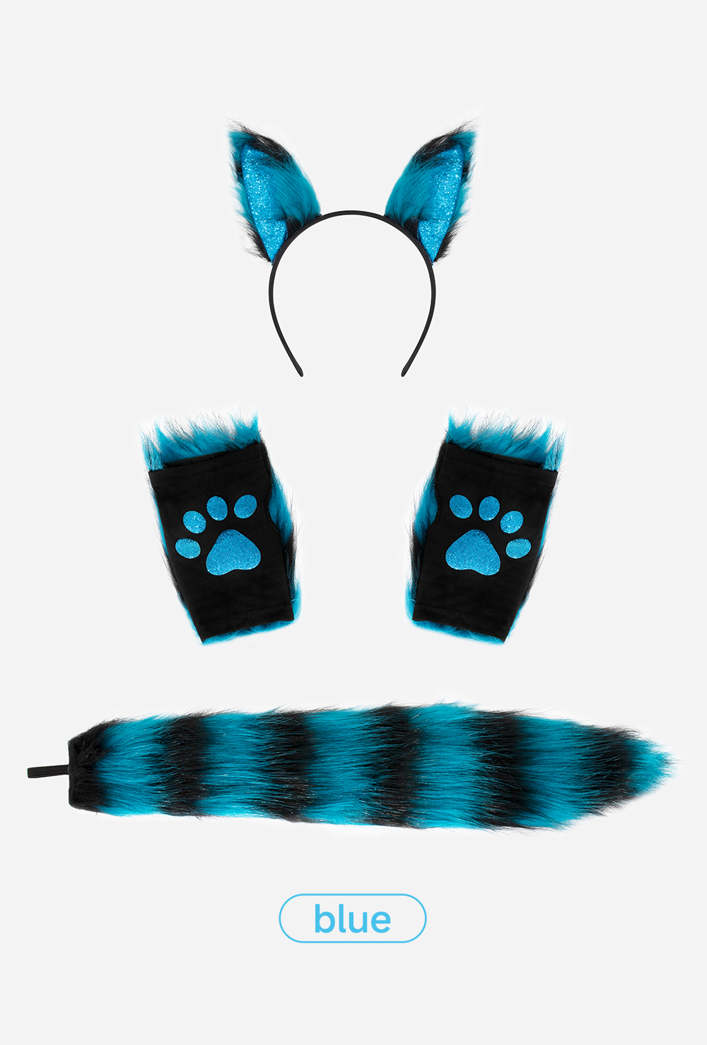 Halloween festival decoration props: plush fox gloves, tail hairband covers, COS costumes, performance costume accessories