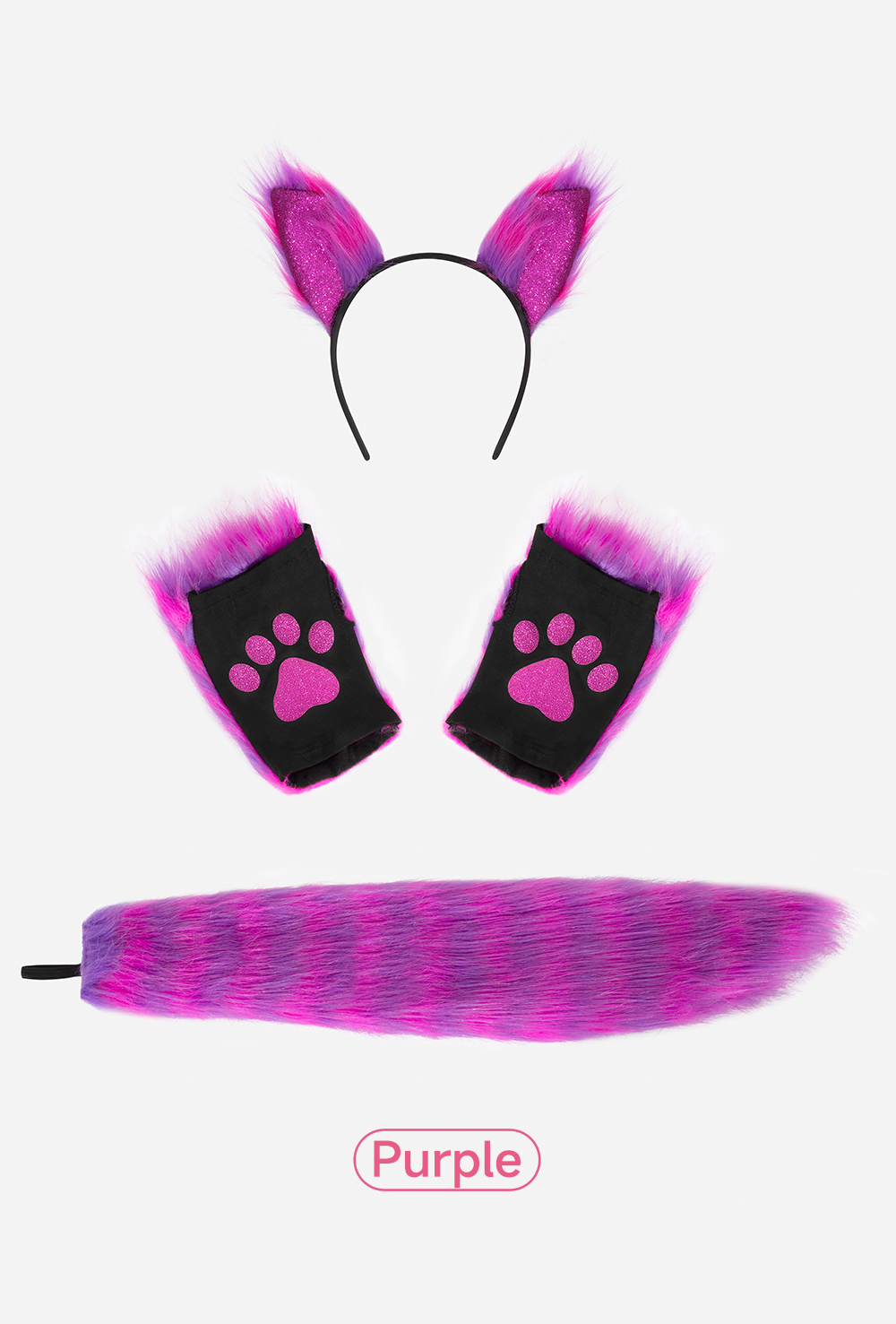 Halloween festival decoration props: plush fox gloves, tail hairband covers, COS costumes, performance costume accessories