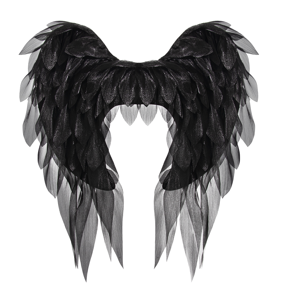 Black and white organza angel wings realistic cosplay angel festival party ball costume props