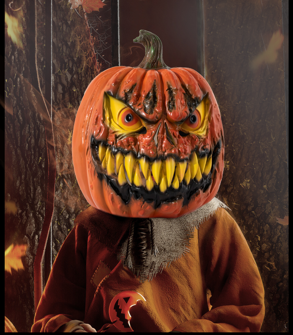 Halloween pumpkin ghost face decorative item, pumpkin head cover costume prop, cosplay decoration