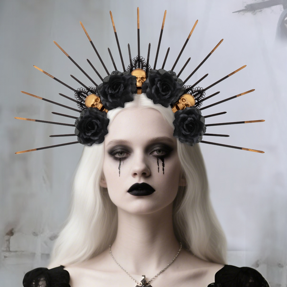 Halloween Gothic skeleton headband costume accessories Gothic Queen hair accessories party cosplay