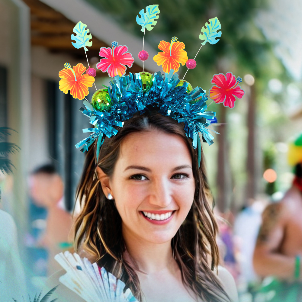 New Hawaiian festival-themed party beach dance headbands, floral hair accessories and dressing props