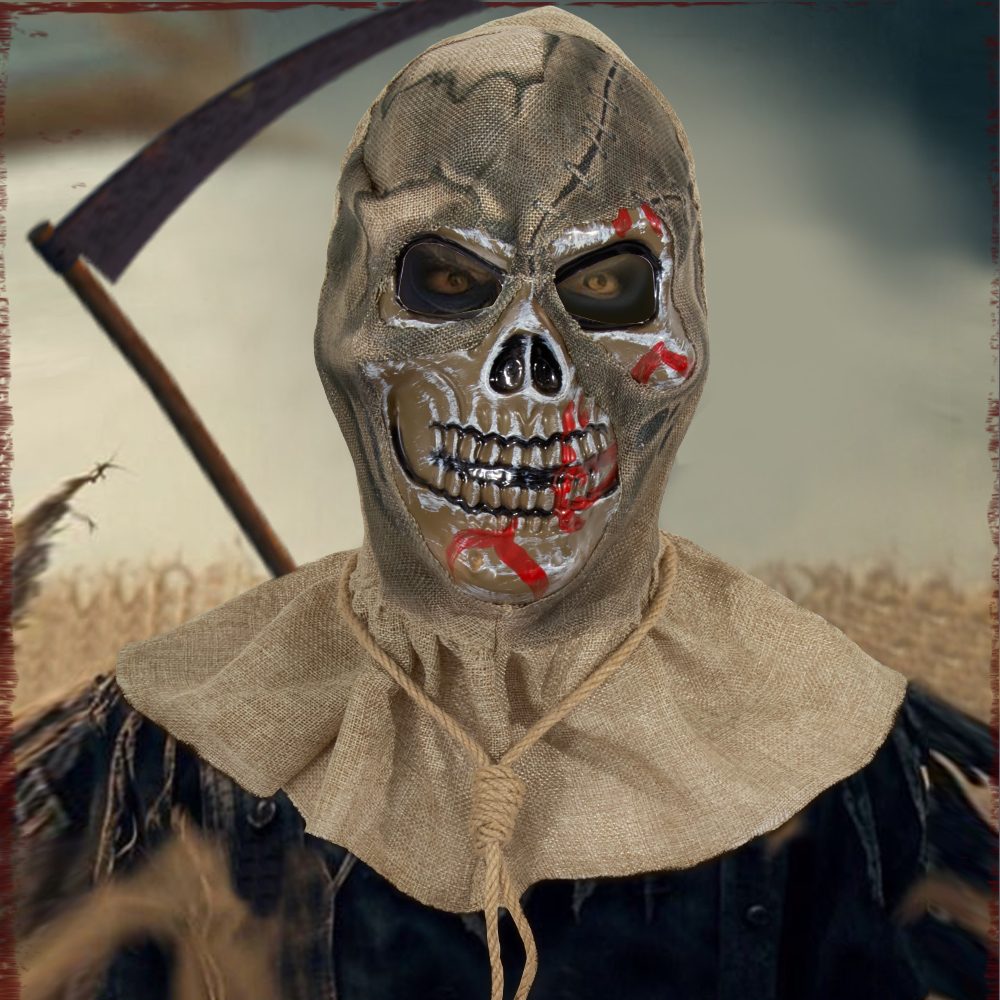 Halloween Scarecrow mask, headwear, blood-sprinkling mask, skeleton masquerade ball, festival performance props