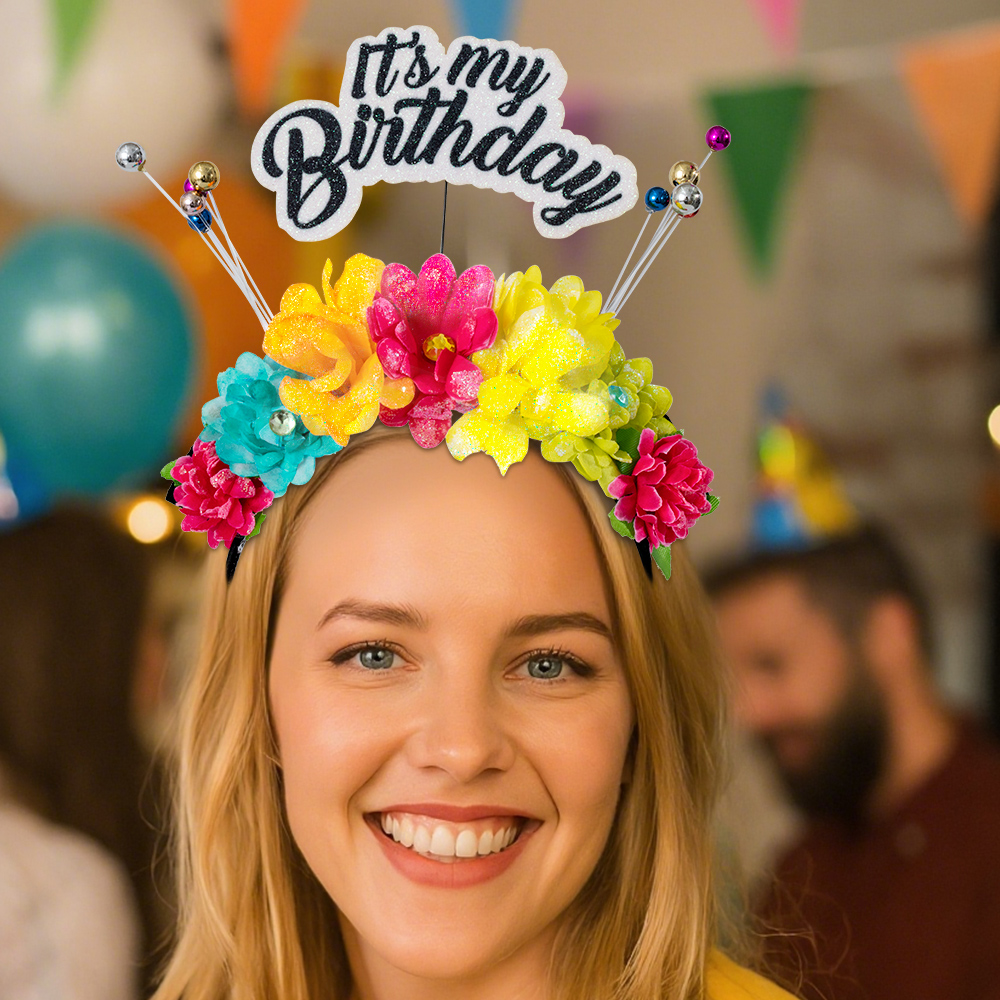 New high-quality dressing props, small beads, colorful flowers, birthday party headbands and headbands