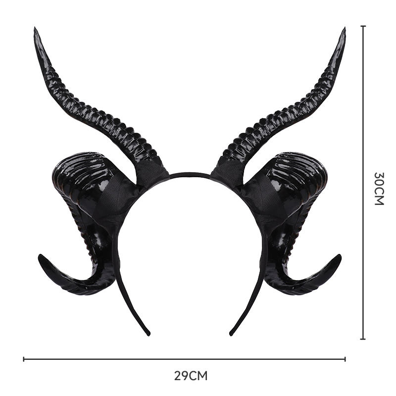 Halloween costume headwear, sheep horn headband, sheep horn cosplay, party and dance costume props, dark horn style