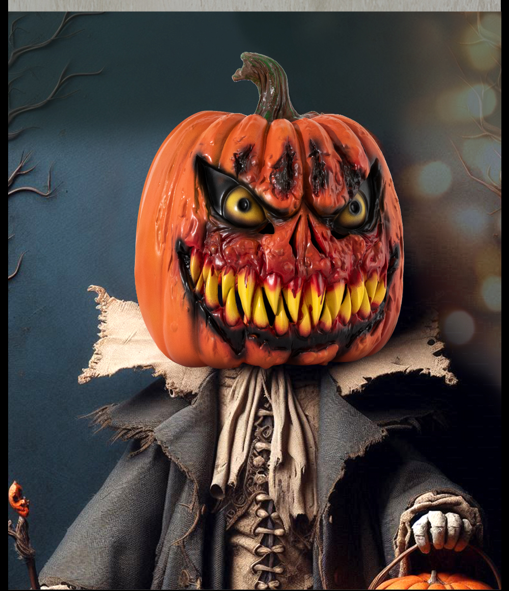 Halloween pumpkin ghost face decorative item, pumpkin head cover costume prop, cosplay decoration