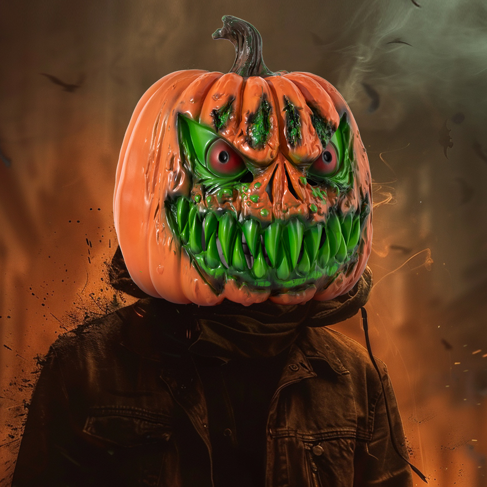 Halloween pumpkin ghost face decorative item, pumpkin head cover costume prop, cosplay decoration