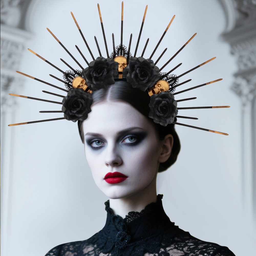 Halloween Gothic skeleton headband costume accessories Gothic Queen hair accessories party cosplay
