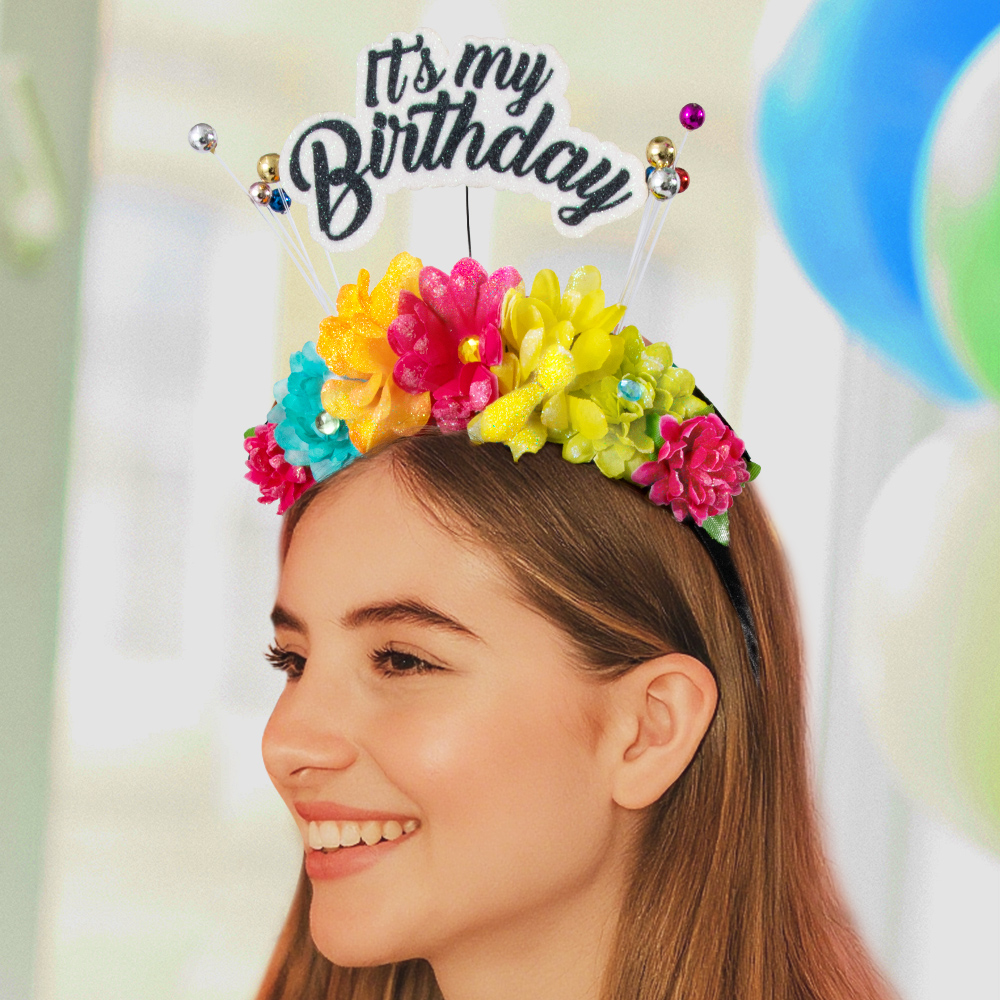 New high-quality dressing props, small beads, colorful flowers, birthday party headbands and headbands