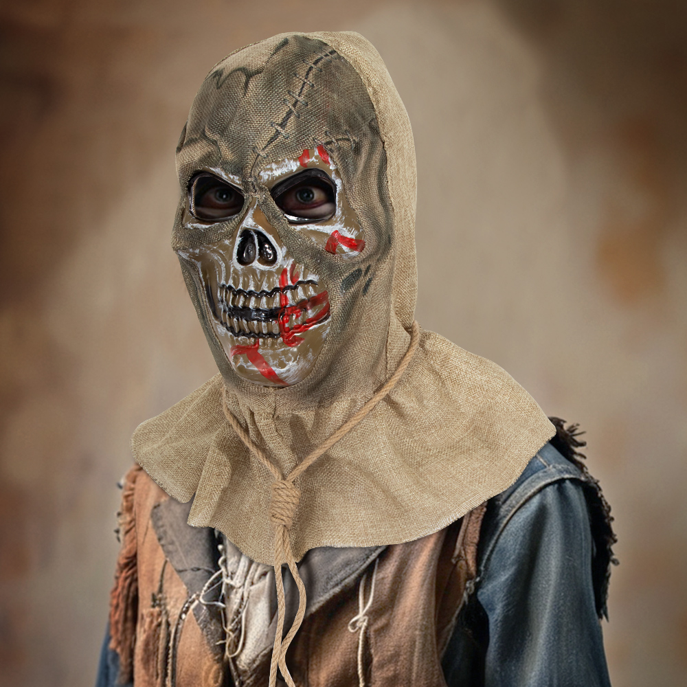 Halloween Scarecrow mask, headwear, blood-sprinkling mask, skeleton masquerade ball, festival performance props
