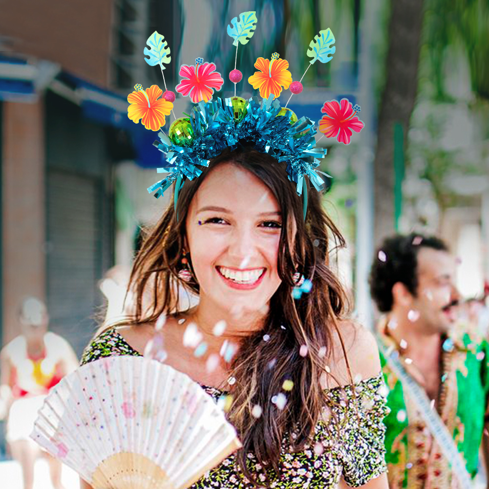 New Hawaiian festival-themed party beach dance headbands, floral hair accessories and dressing props