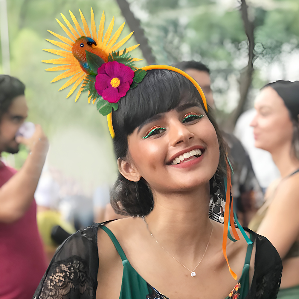 Summer-themed beach parrot flower electronic hairband and hair accessory Hawaiian beach party props