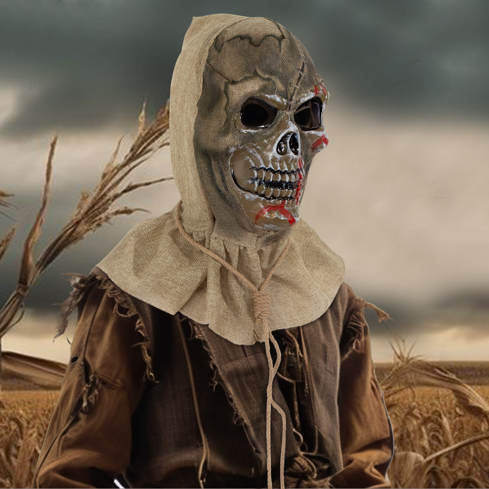 Halloween Scarecrow mask, headwear, blood-sprinkling mask, skeleton masquerade ball, festival performance props