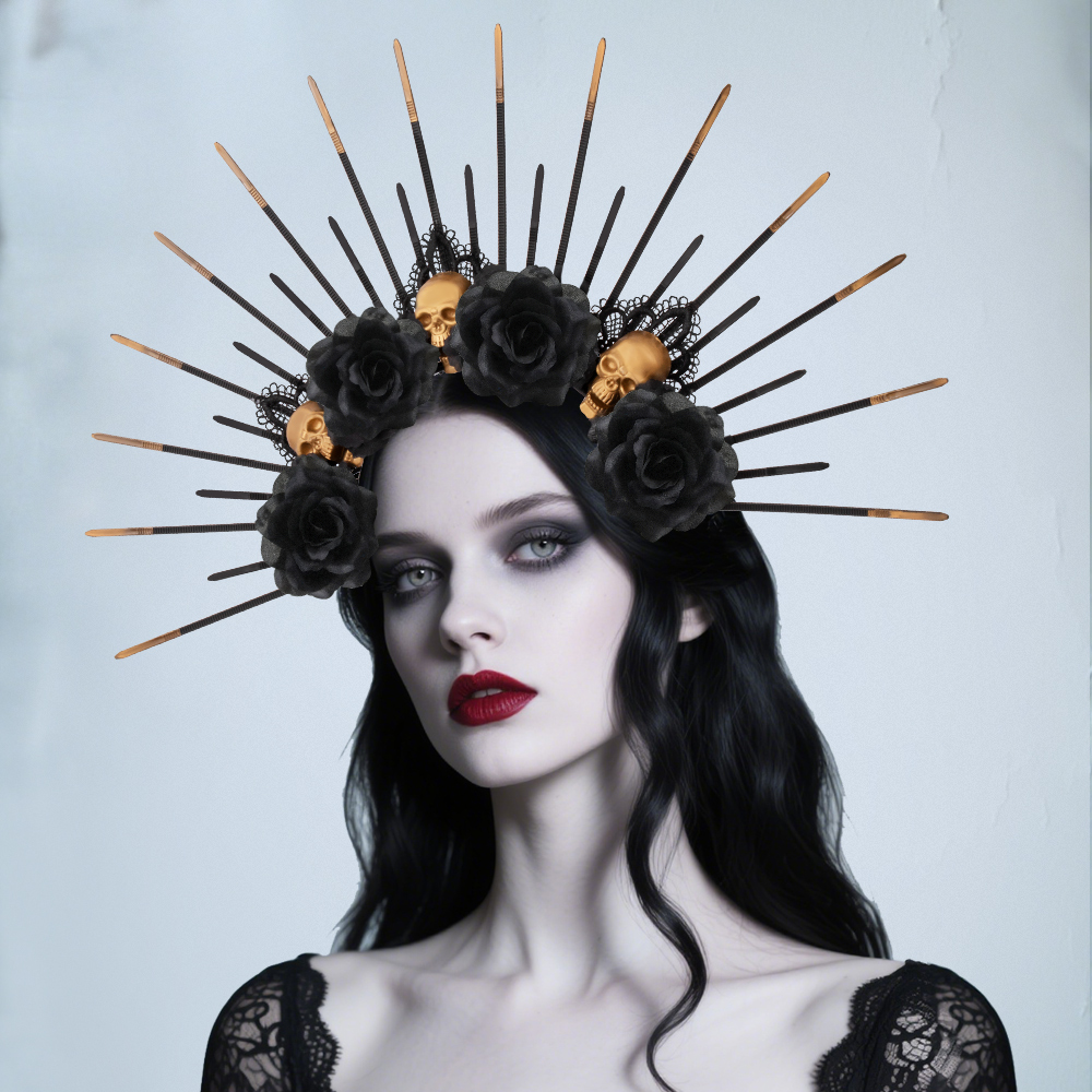 Halloween Gothic skeleton headband costume accessories Gothic Queen hair accessories party cosplay