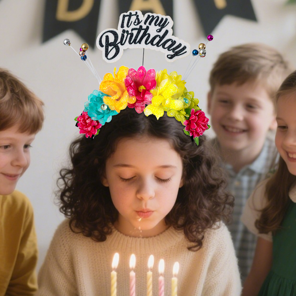 New high-quality dressing props, small beads, colorful flowers, birthday party headbands and headbands
