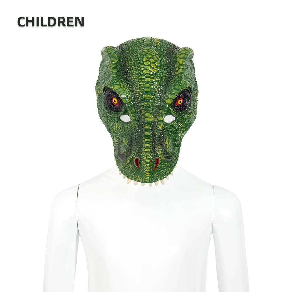 Halloween mask headsets are selling well in foreign trade. Carnival party PU foam 3D dinosaur Tyrannosaurus rex animal masks