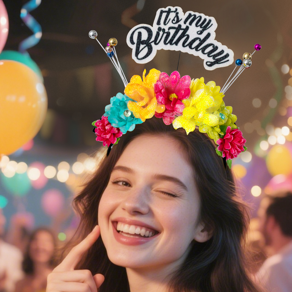 New high-quality dressing props, small beads, colorful flowers, birthday party headbands and headbands