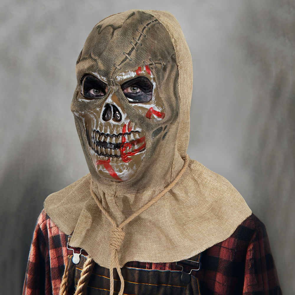 Halloween Scarecrow mask, headwear, blood-sprinkling mask, skeleton masquerade ball, festival performance props