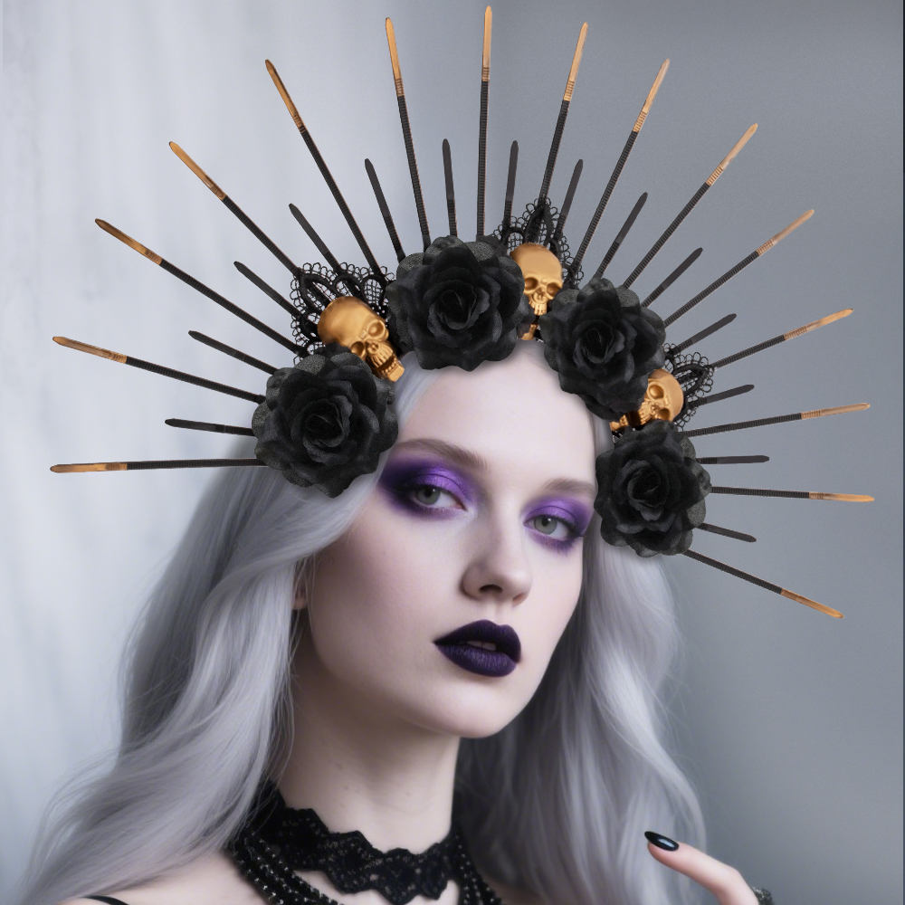 Halloween Gothic skeleton headband costume accessories Gothic Queen hair accessories party cosplay
