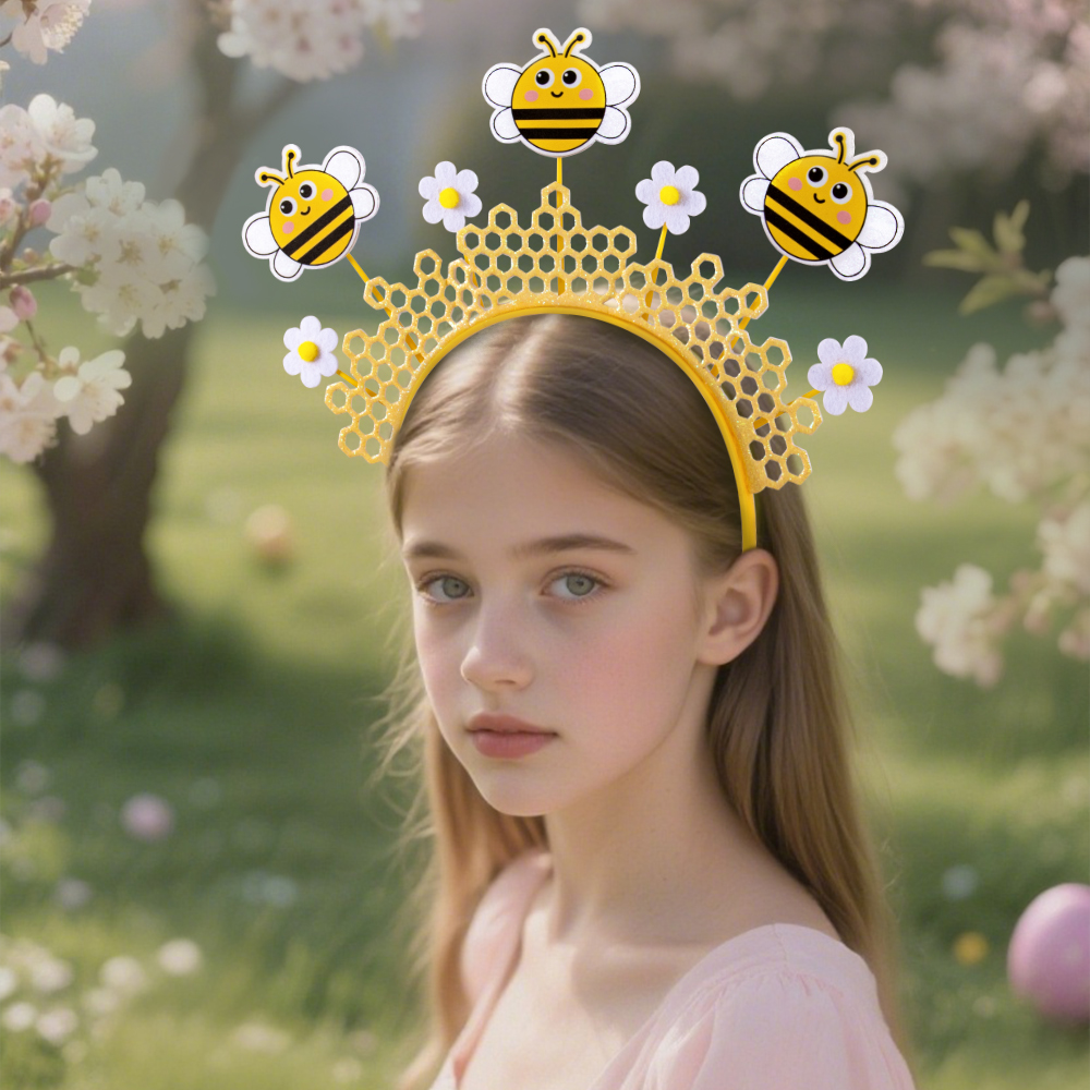 Yellow bright pink bee butterfly party outfit, bee wings accessory, bee hair band