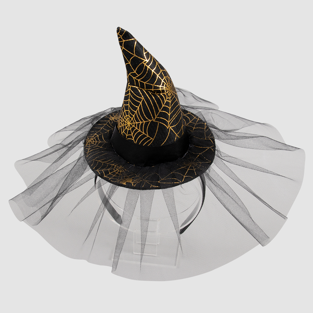 Halloween witch headband, witch hat, spider web hair accessory, witch hat headband, party cosplay costume hair accessory