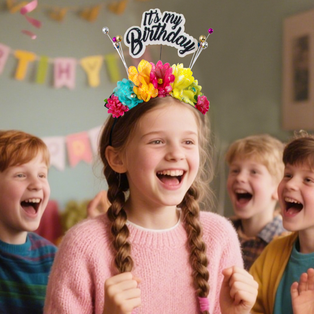 New high-quality dressing props, small beads, colorful flowers, birthday party headbands and headbands