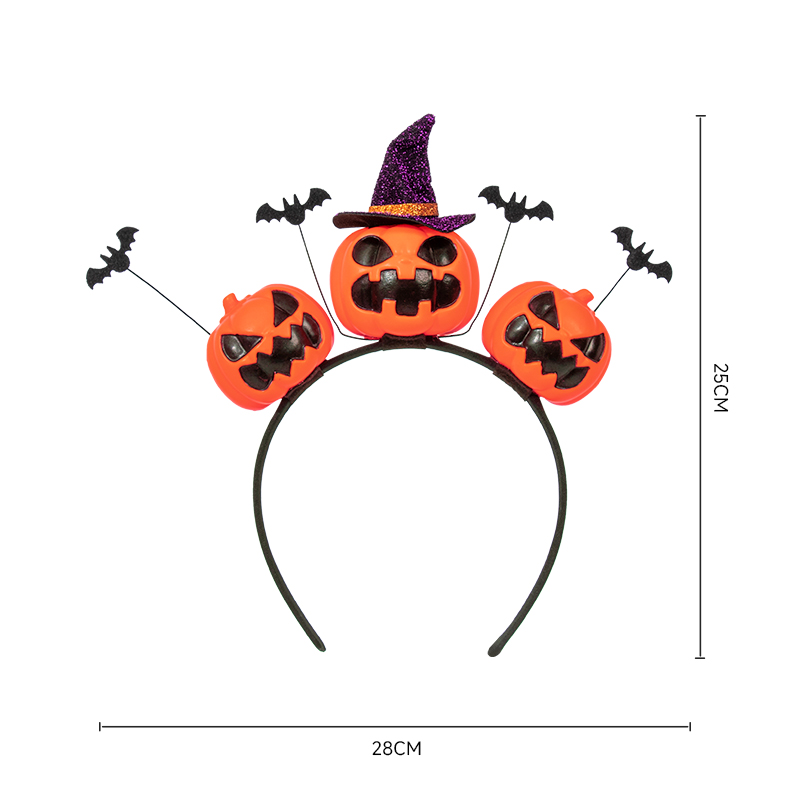 Halloween pumpkin headband, skull bat hair accessory, festival party costume cosplay props